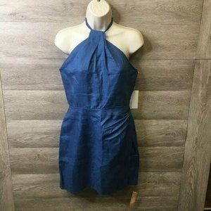 Reformation Womens 6 Blue Halter Mini Dress